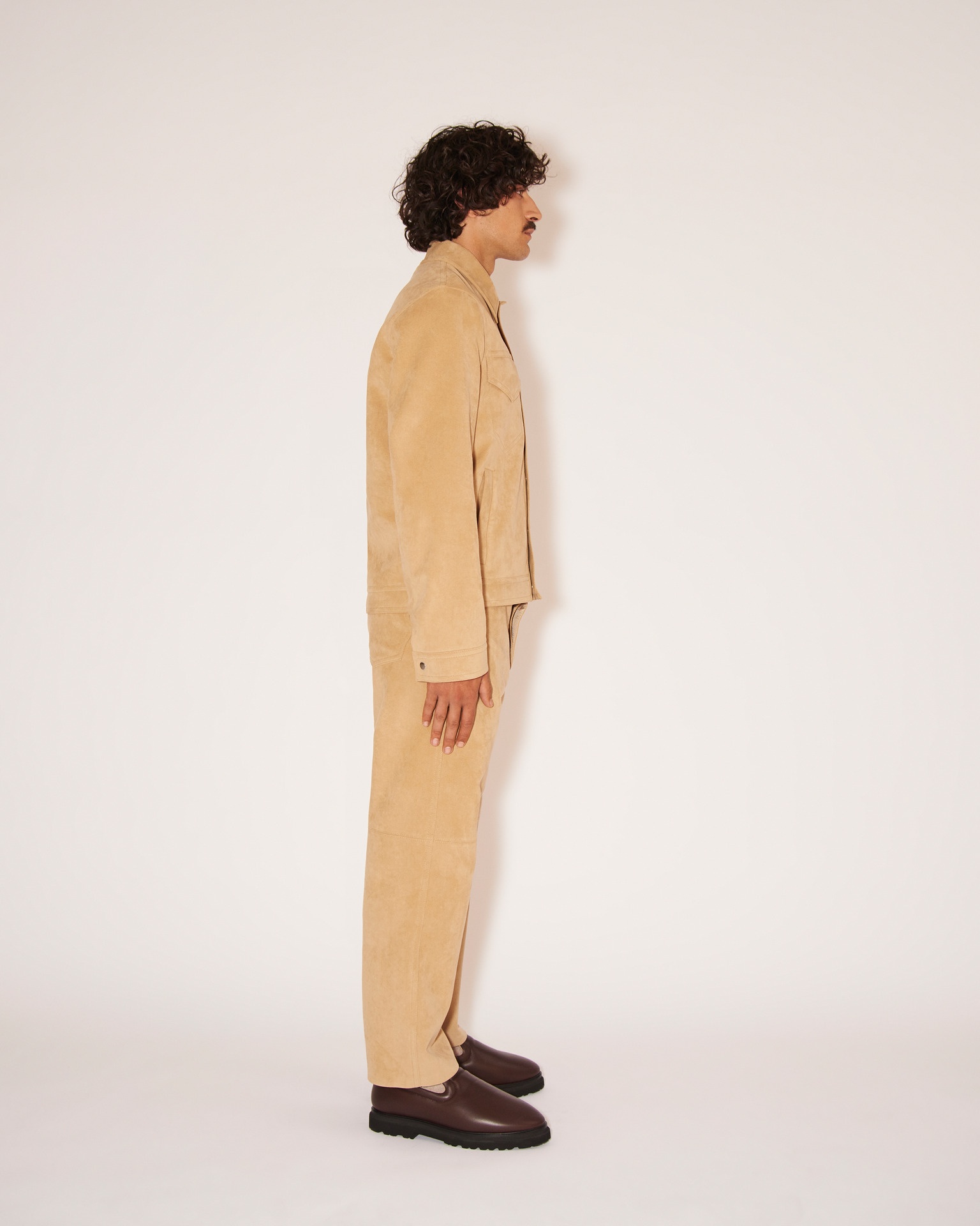 LARRY - Suede jacket - Beige - 3