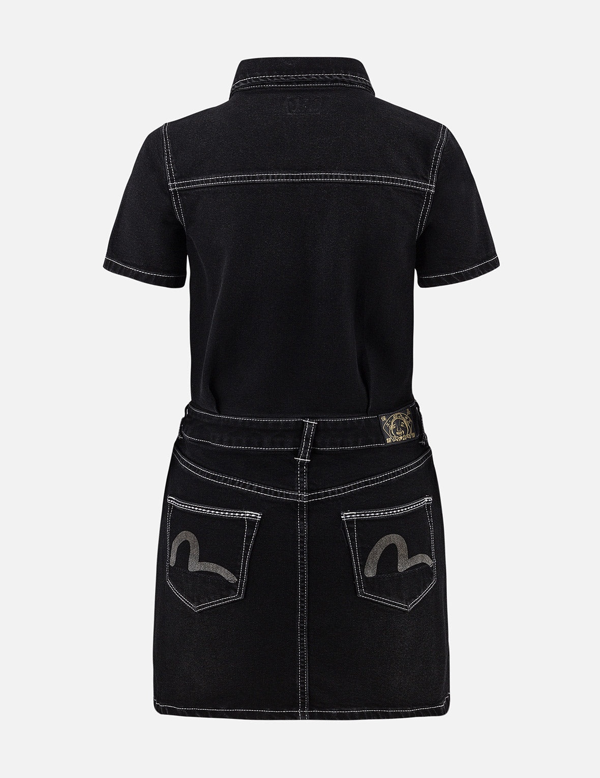 Logo Embroidery Fashion Fit Denim Dress - 2
