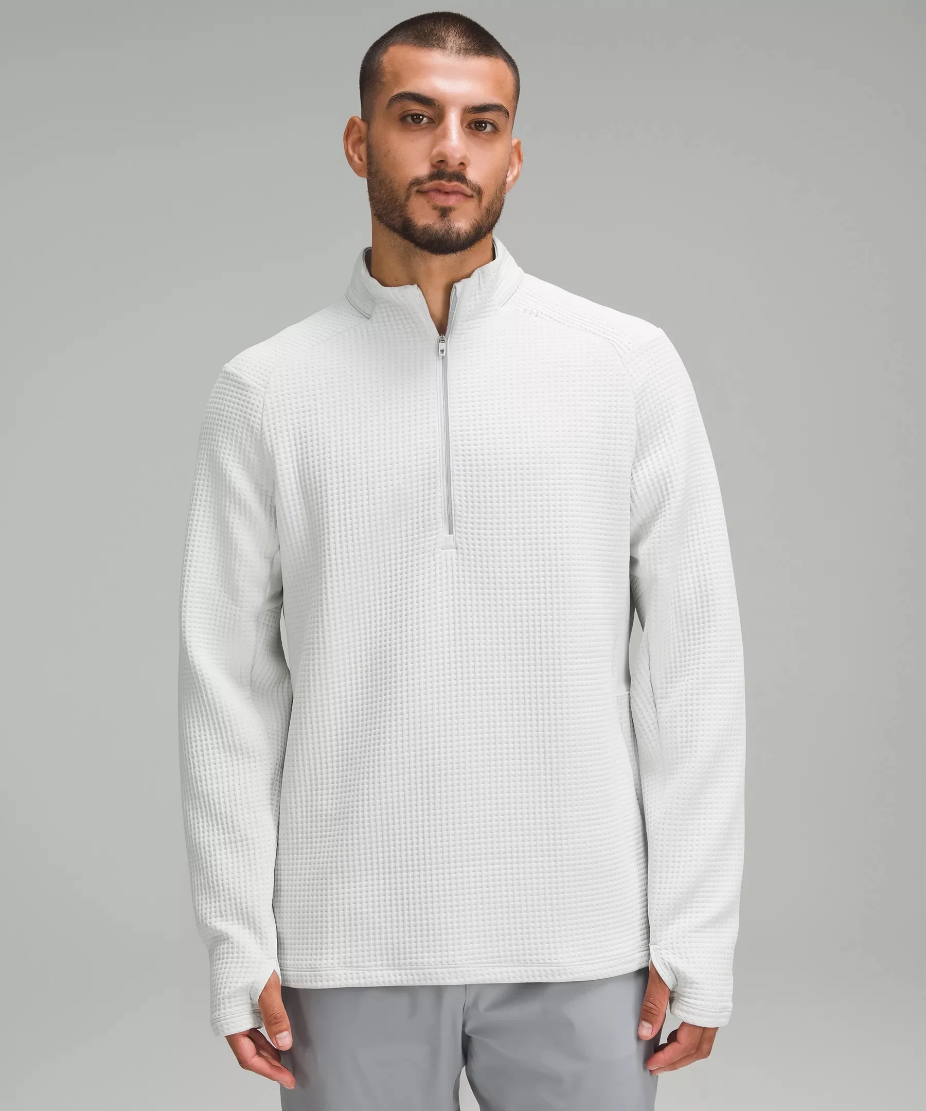 Waffle-Knit Half Zip - 1