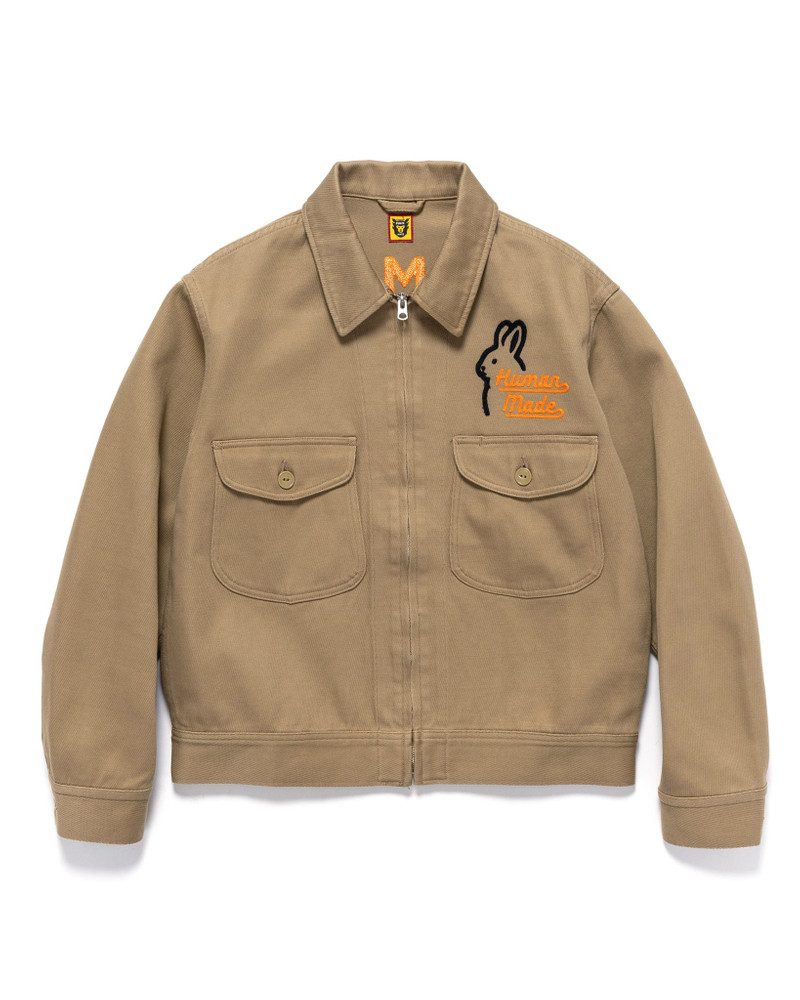 ZIP WORK JACKET BEIGE - 1