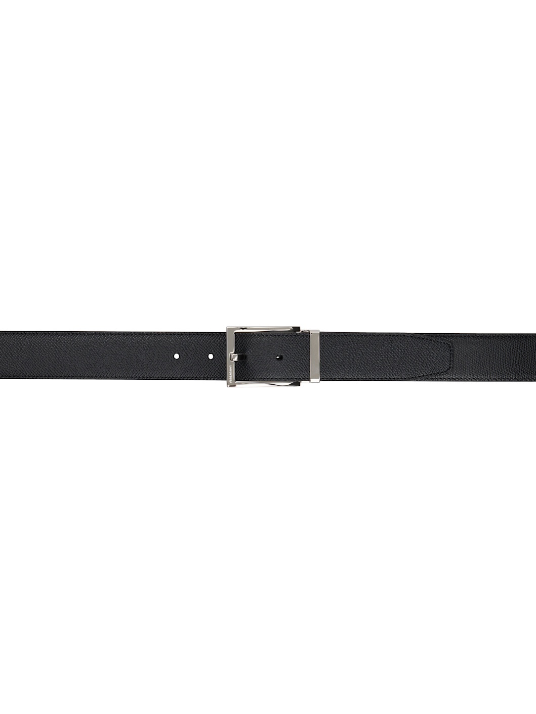 Black & Brown Reversible Rectangular Buckle Belt - 1