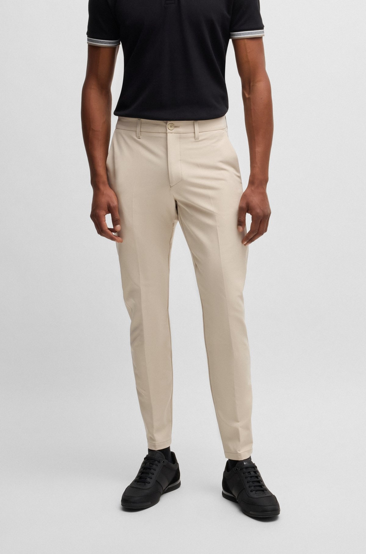 SLIM-FIT PANTS IN WATER-REPELLENT STRETCH FABRIC - 2