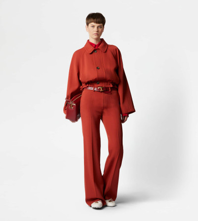 Tod's CROPPED SAFARI JACKET IN WOOL - RED outlook