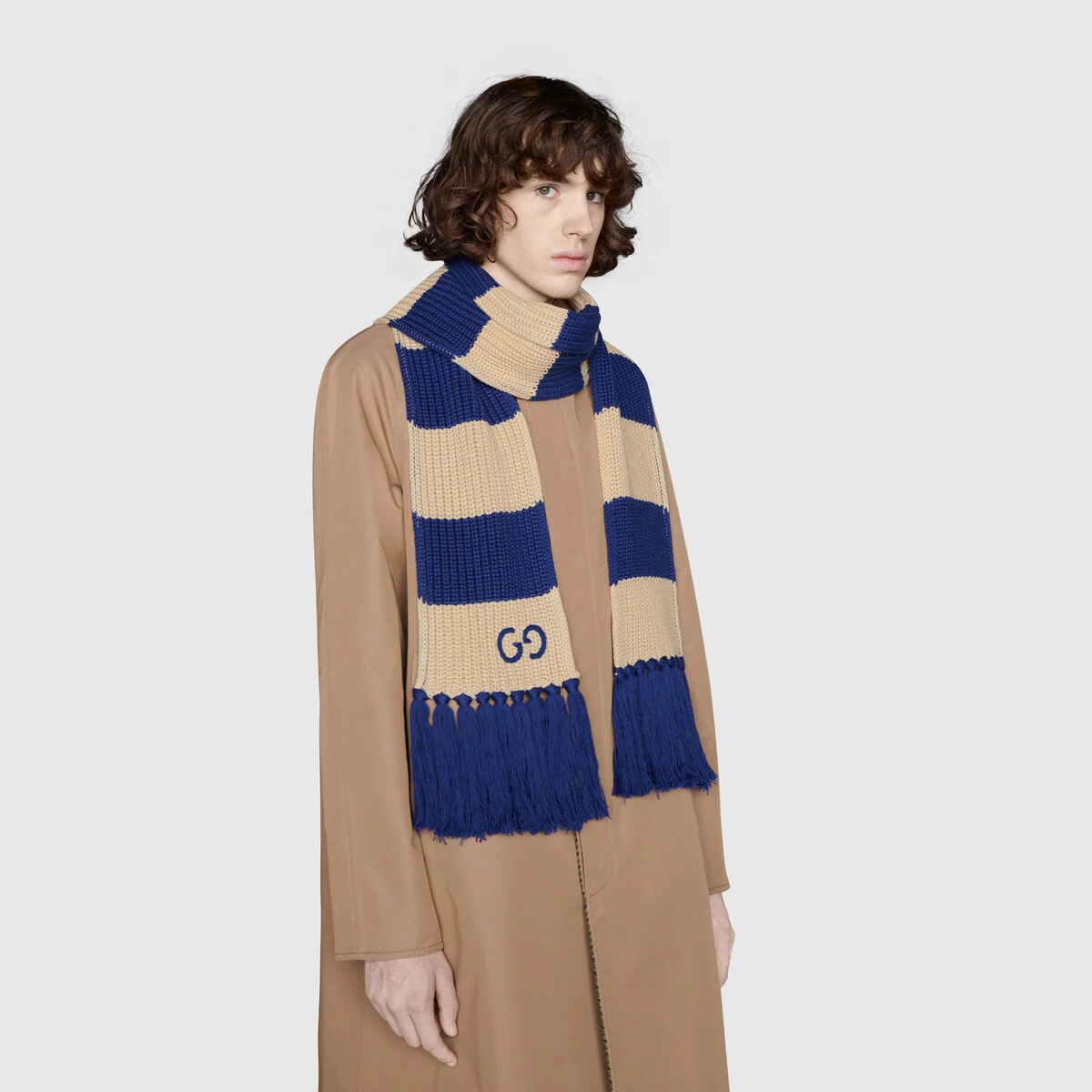 Striped cotton scarf 3