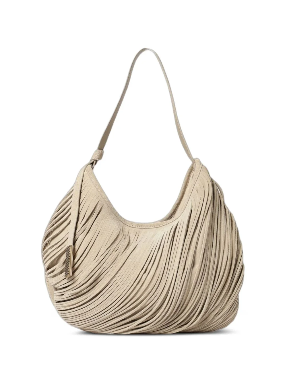 oversized shoulder bag in laser-cut crust leather - 1