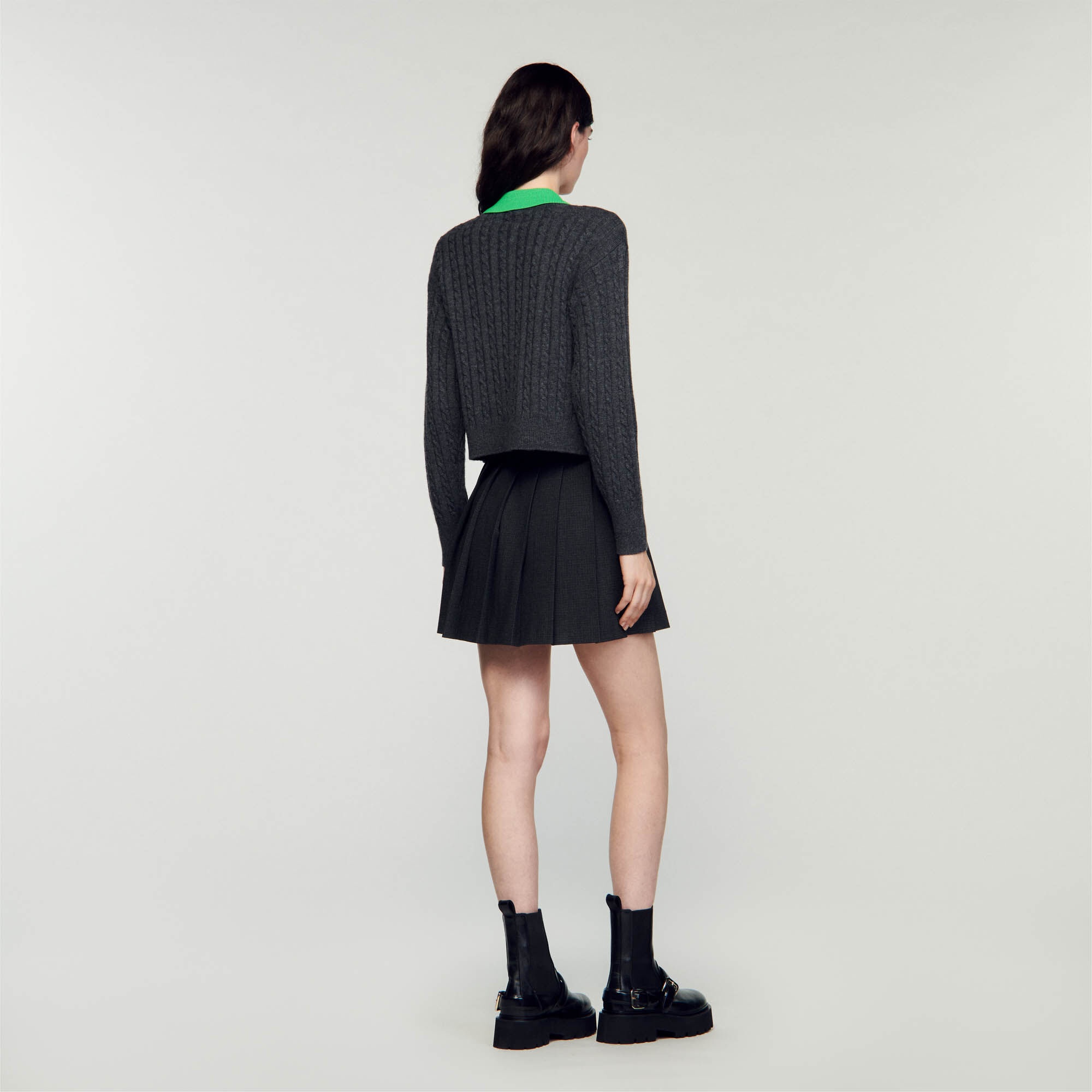 CROPPED CABLE-KNIT SWEATER - 6