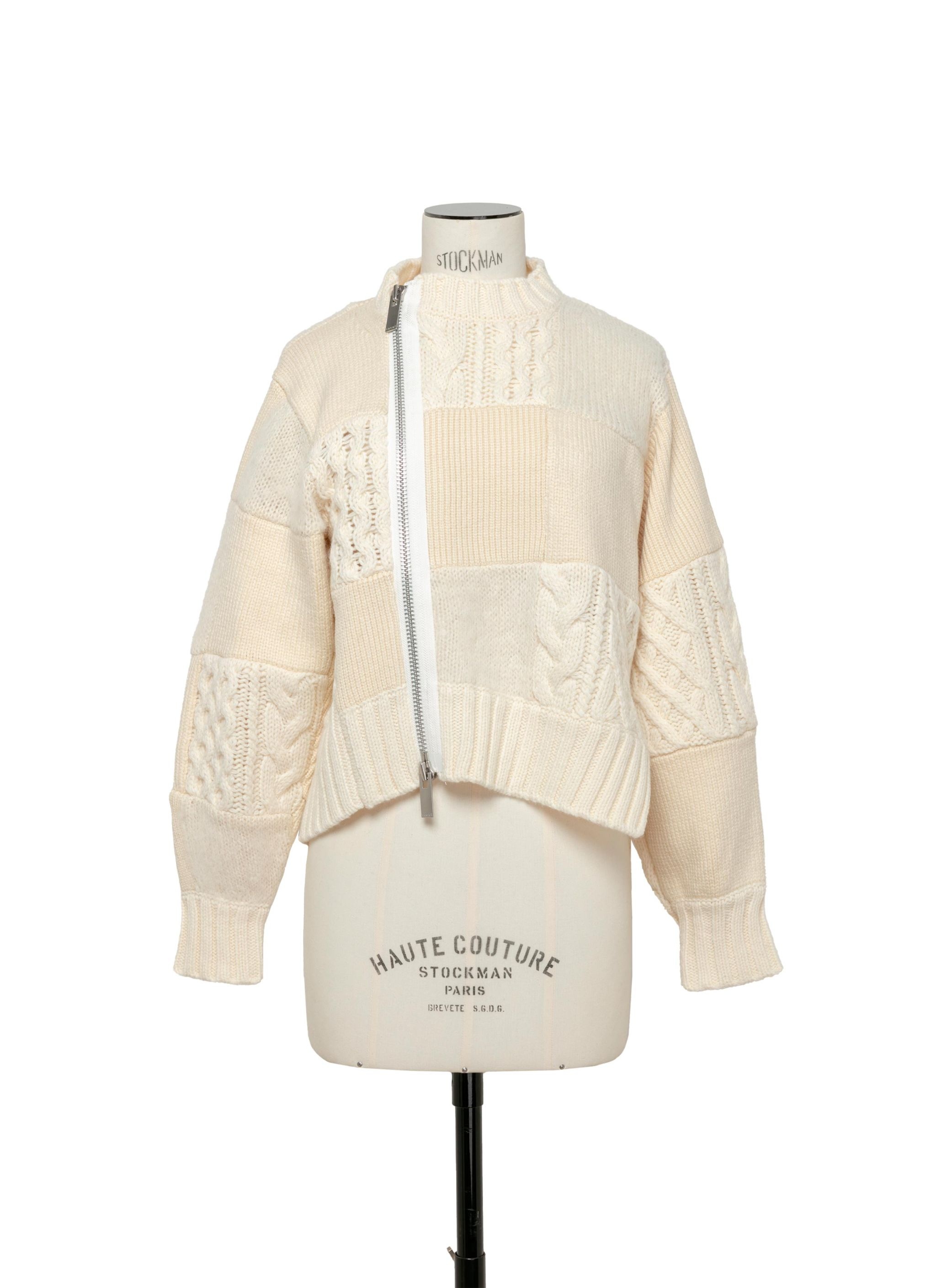 Patchwork Knit Blouson - 1