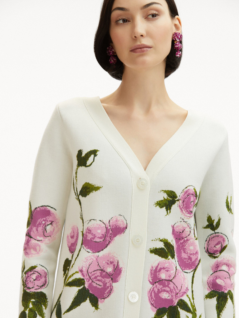 PAINTED ROSES JACQUARD CARDIGAN 6
