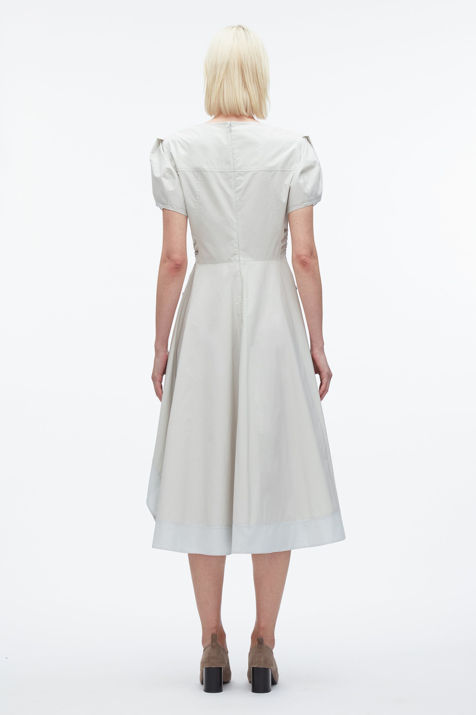 Tulip Sleeve V-Neck Dress - 4