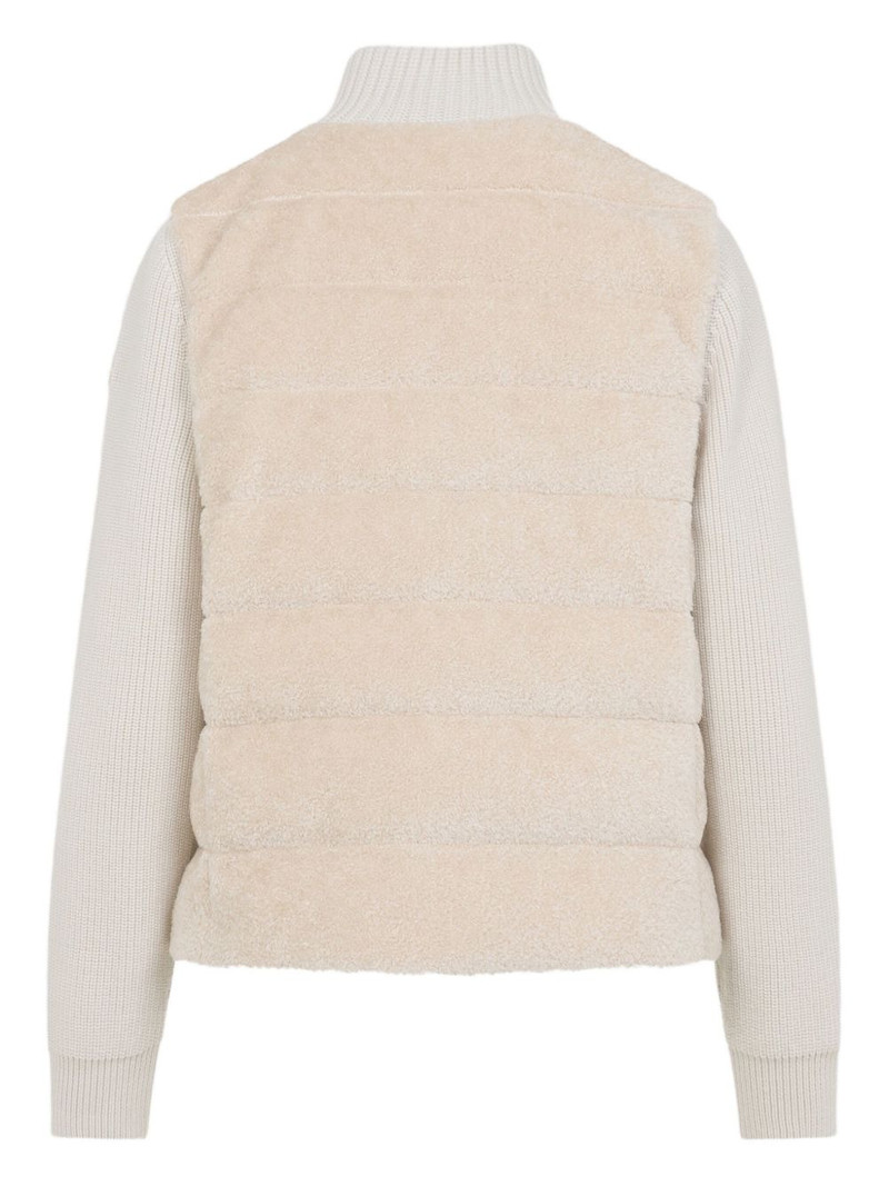 Moncler padded teddy wool zip-up cardigan outlook