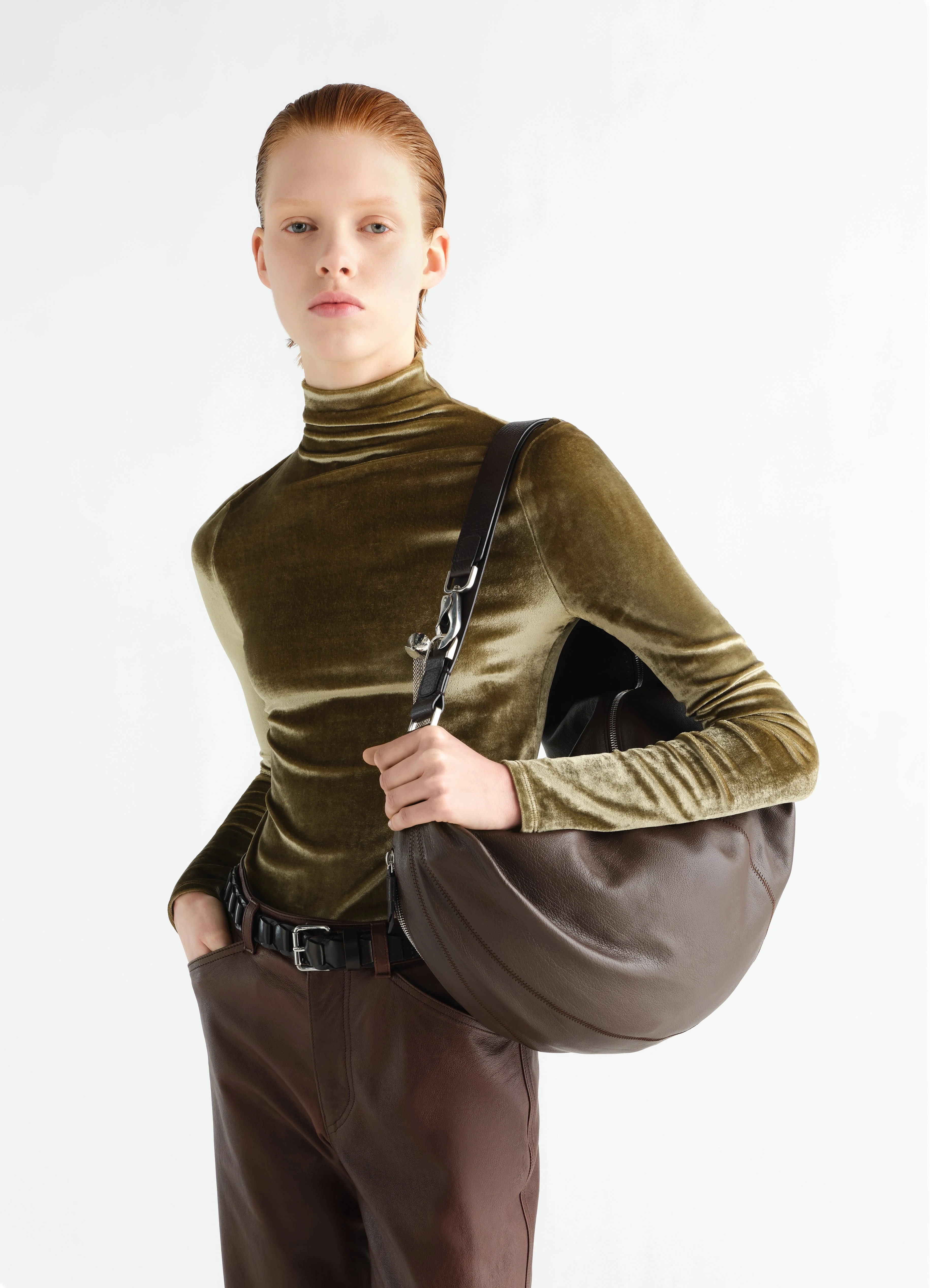 LARGE QUIVER CLIP BAG IN LEATHER - 1