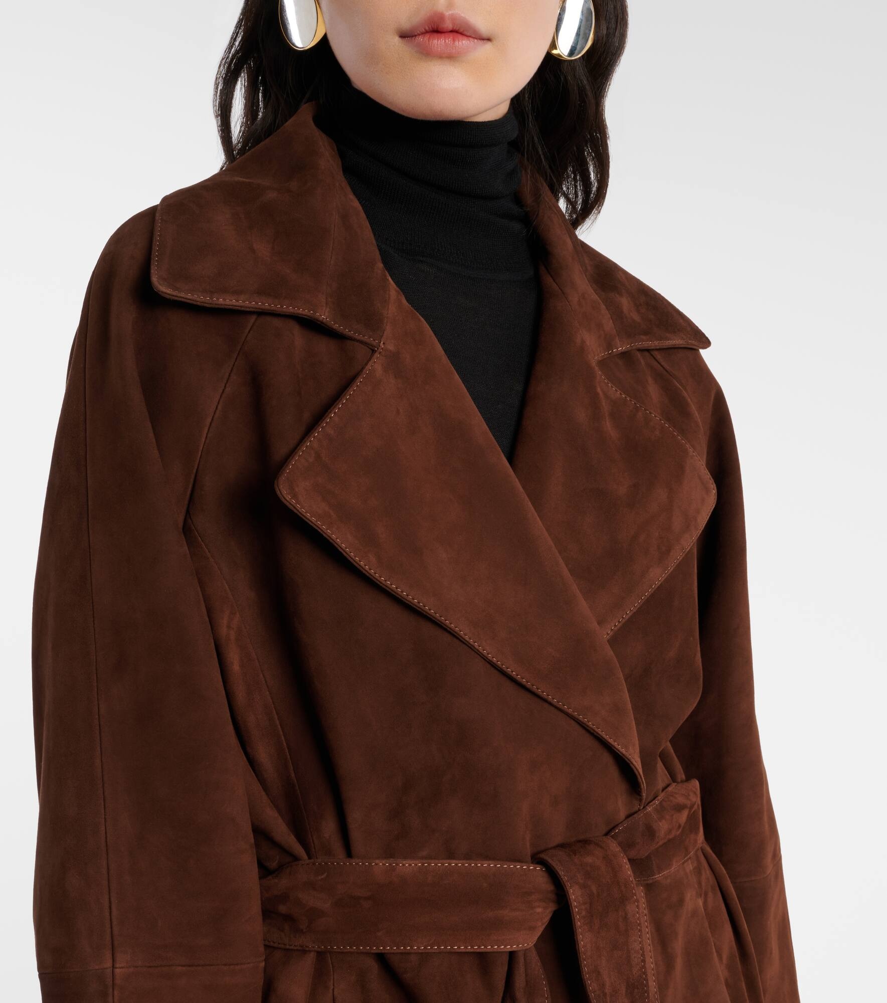 Althea suede wrap coat - 4