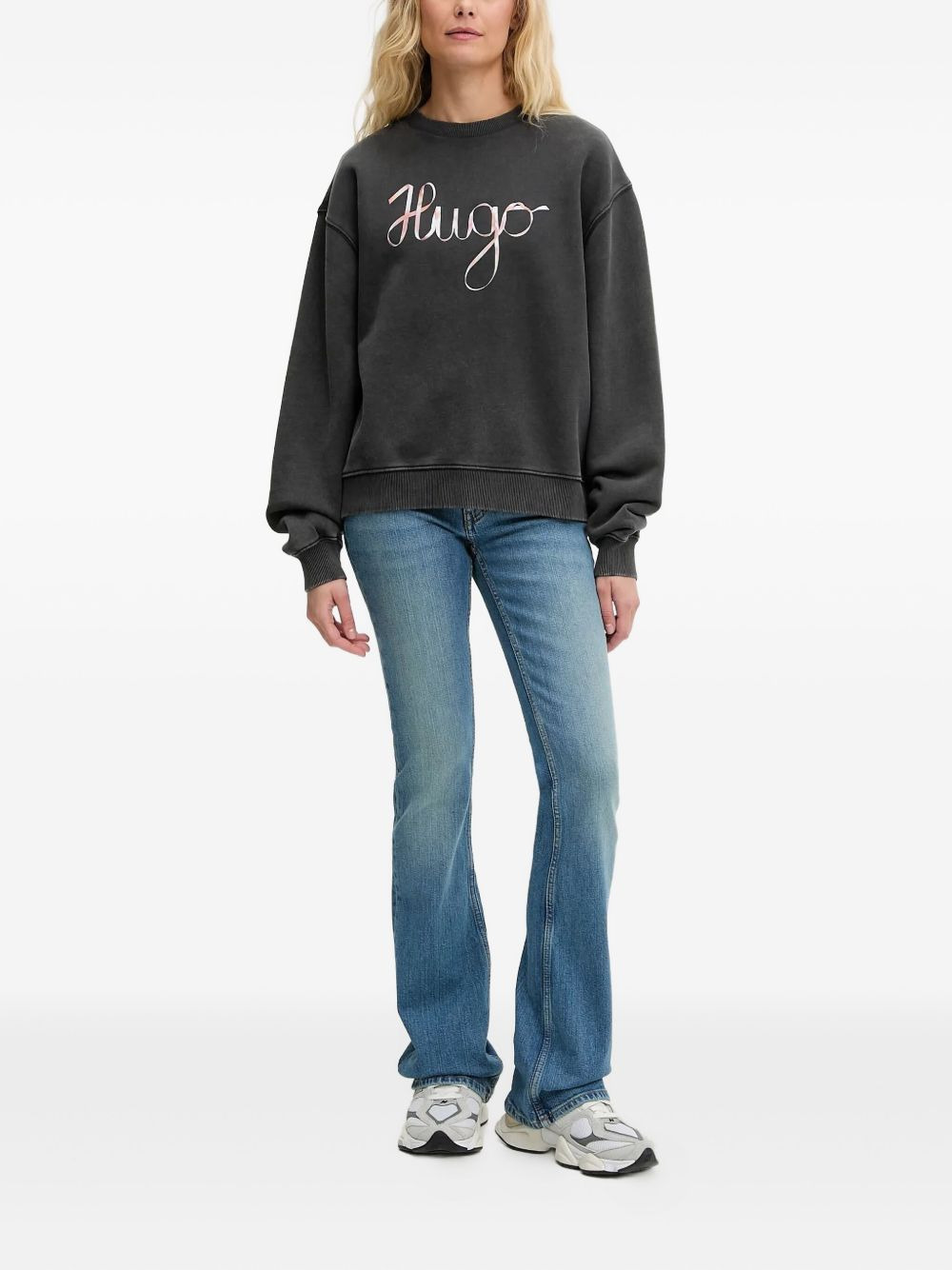 logo-print cotton sweatshirt - 2