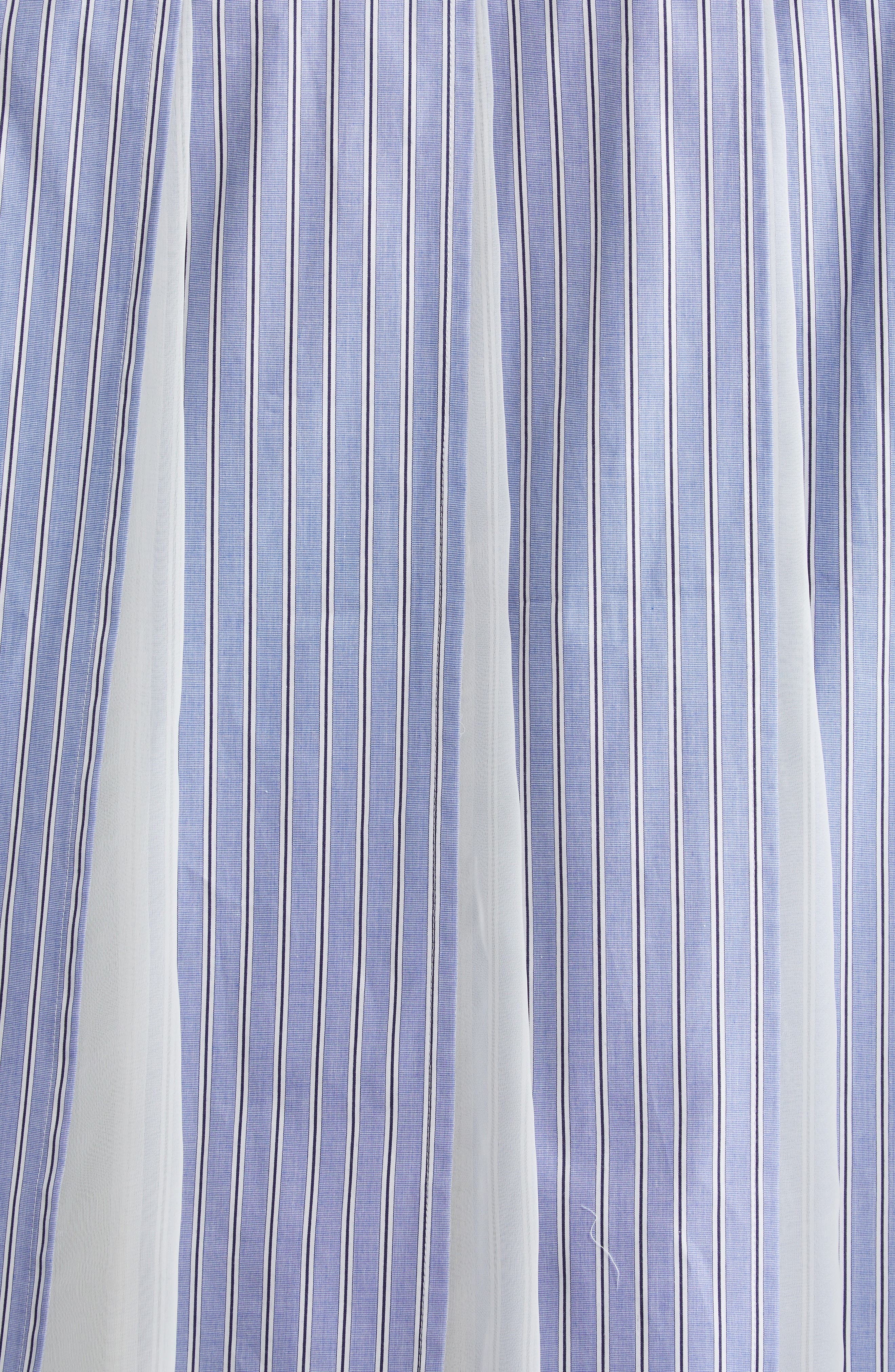 Sacai Mixed Media Poplin & Chiffon Top in Blue Stripe 458 at Nordstrom - 7