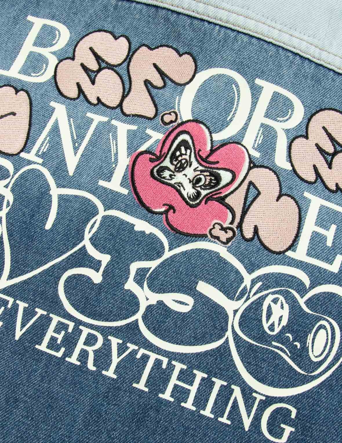 DARUMA WITH BRAND MOTTO TWO-TONE DENIM JACKET - 7