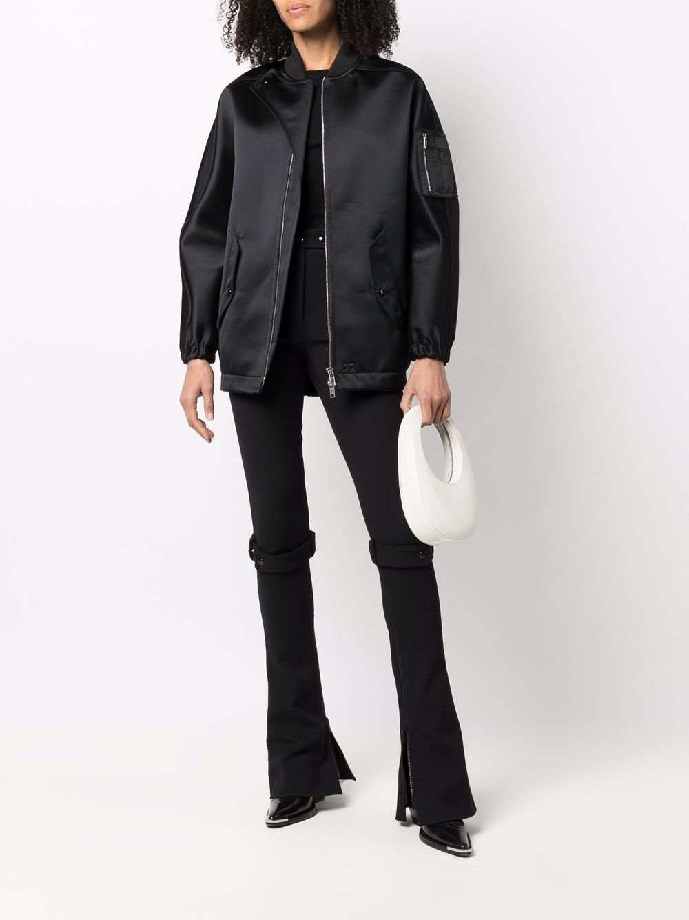 zip-fastening bomber jacket - 2
