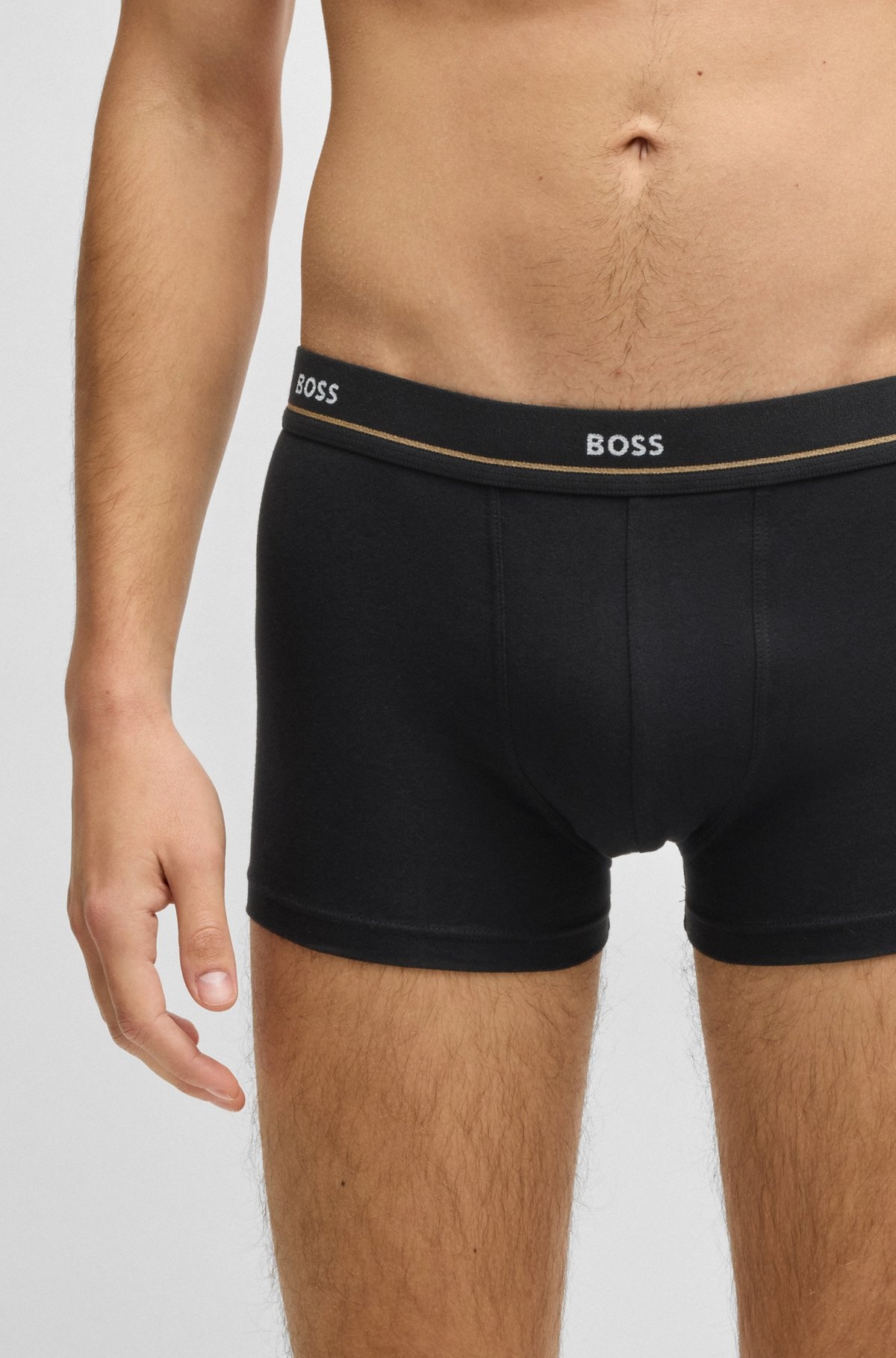 THREE-PACK OF STRETCH-COTTON TRUNKS WITH LOGO WAISTBANDS - 4