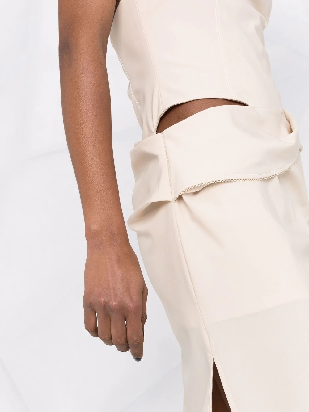 asymmetric halterneck dress - 3