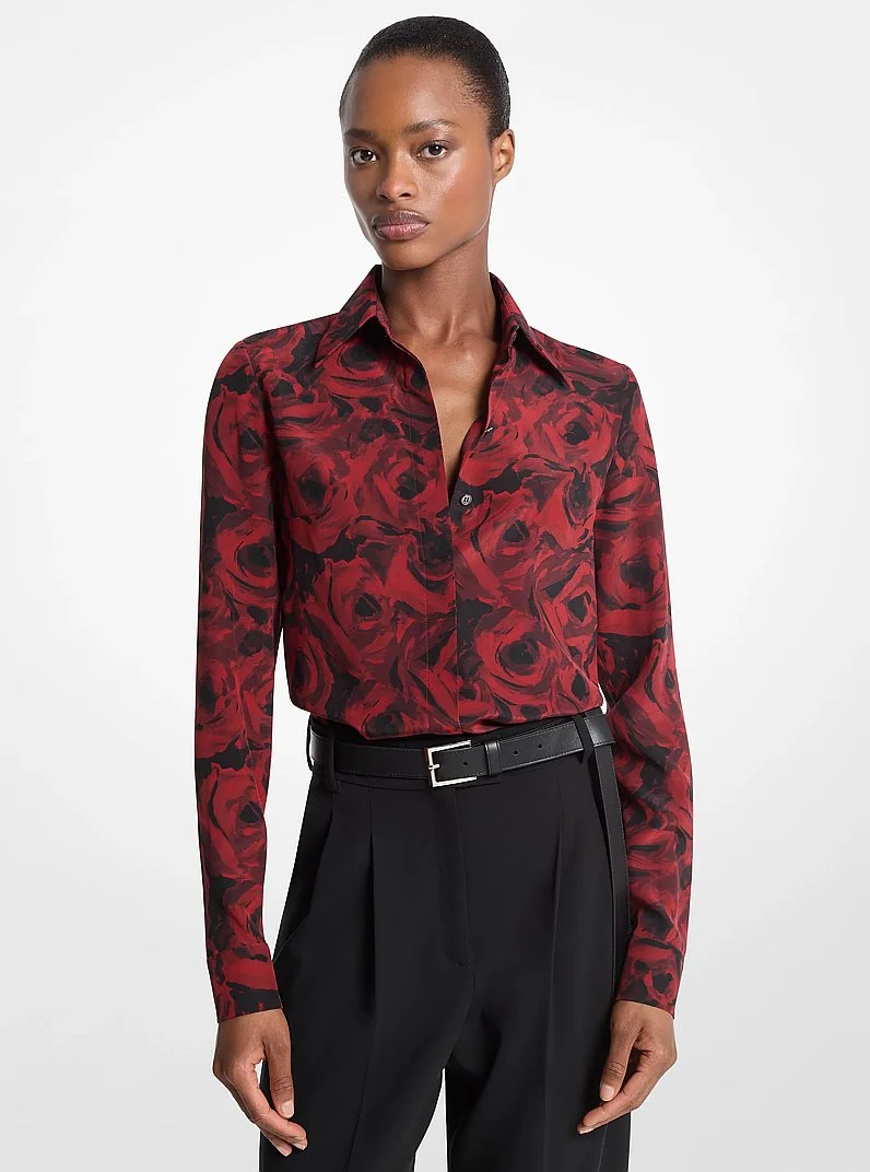 Hansen Floral Print Silk Crepe De Chine Blouse - 1