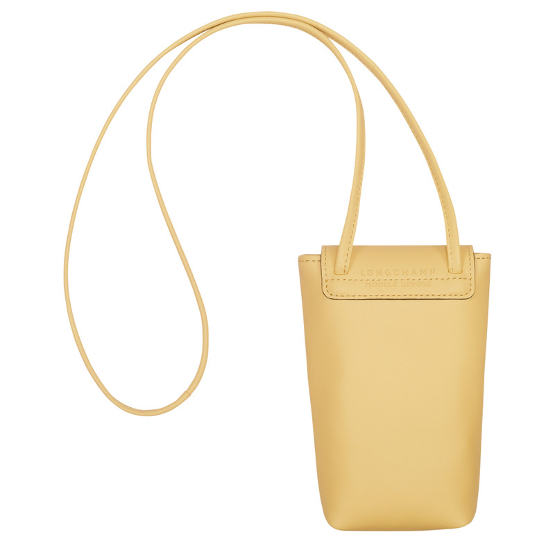 Le Pliage Xtra Phone case with leather lace Wheat - Leather 4