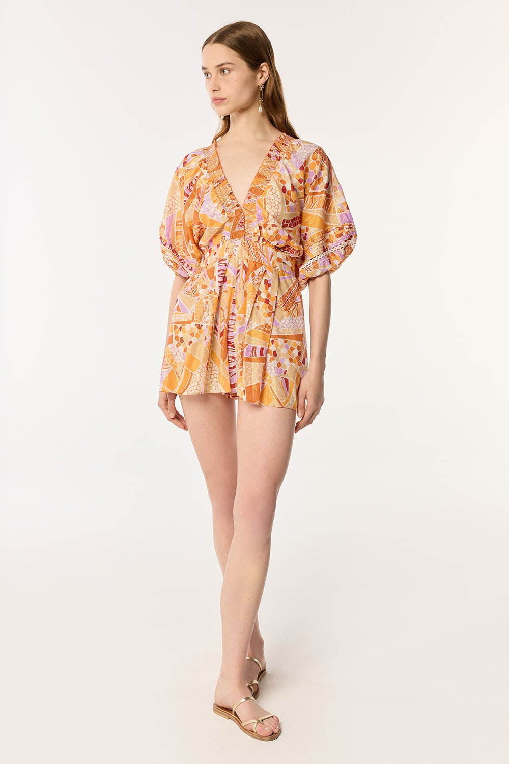 Short Jumpsuit Chantal - Orange Mosaic - 3