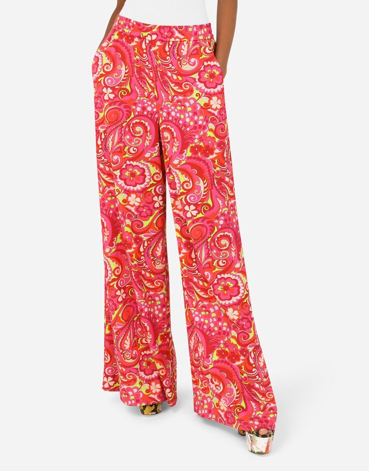 60s-print charmeuse palazzo pants - 4