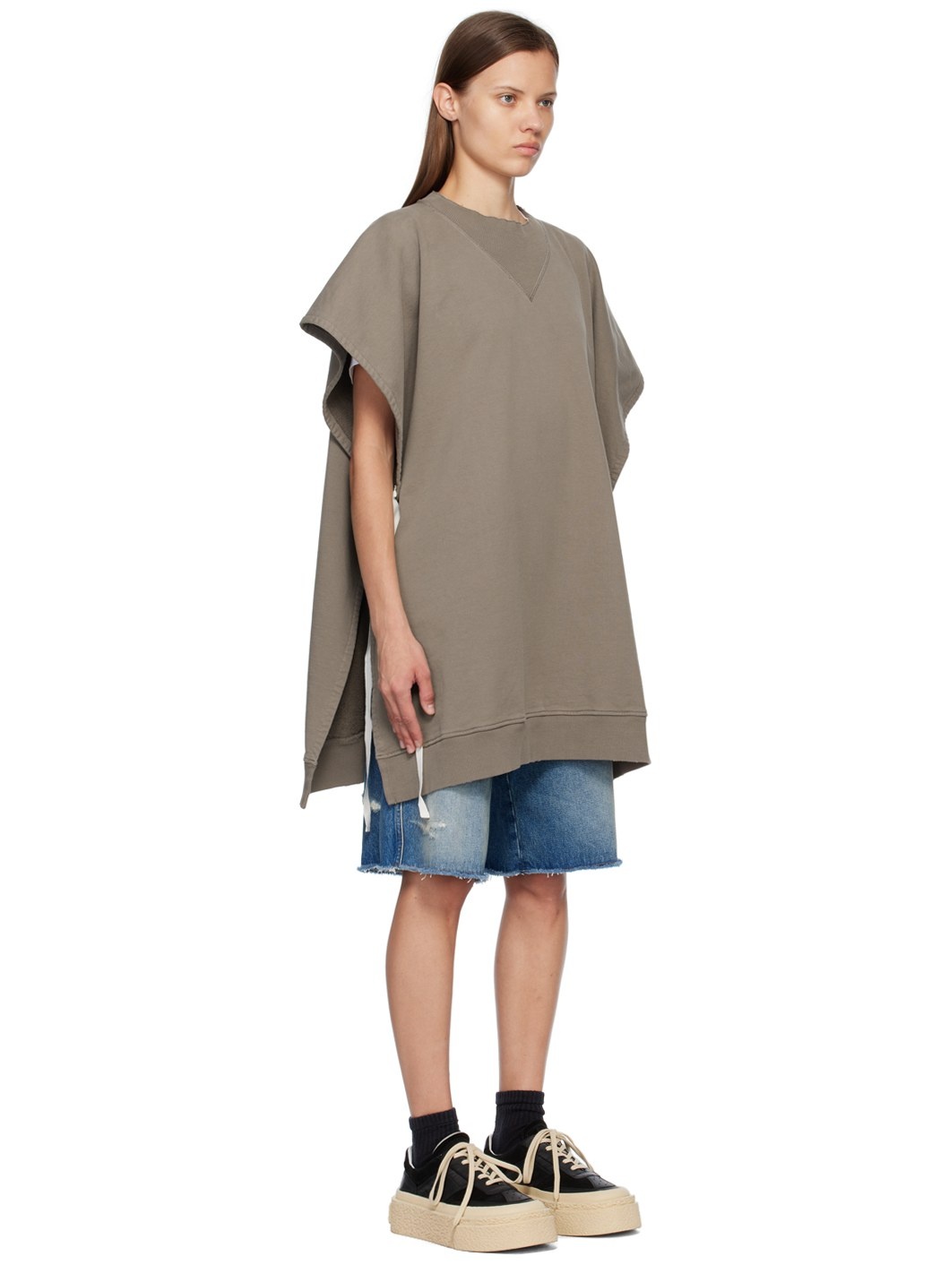 Taupe Draped Sweatshirt - 2