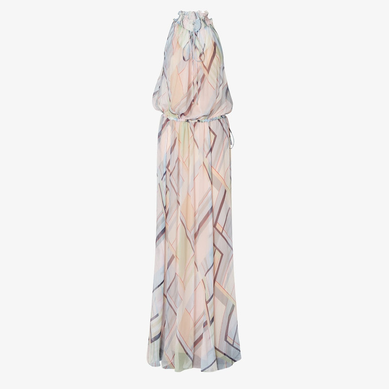 Dress Silk chiffon dress with multicolor print 1