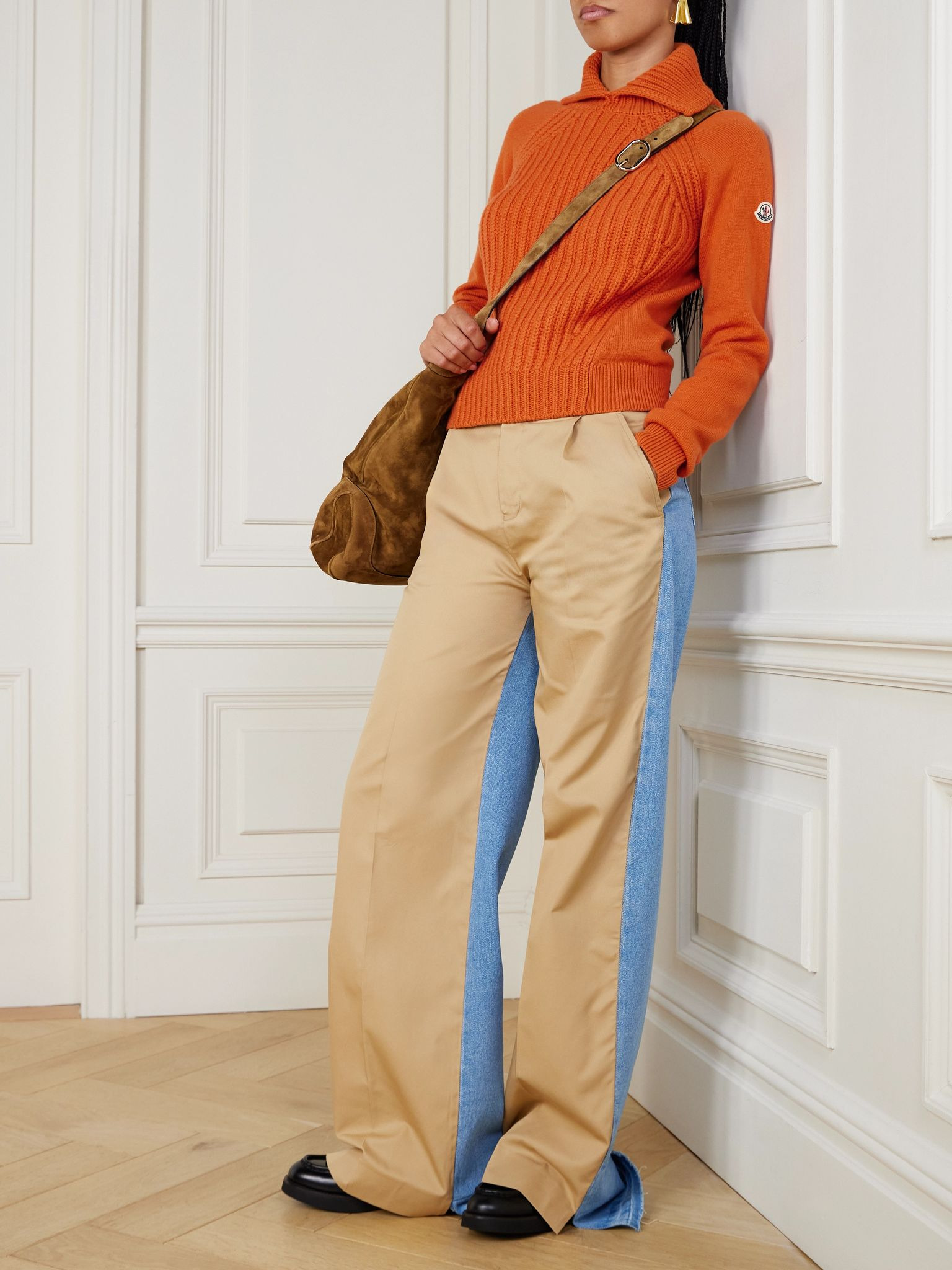 Ribbed wool and cashmere-blend turtleneck polo sweater Orange - 2