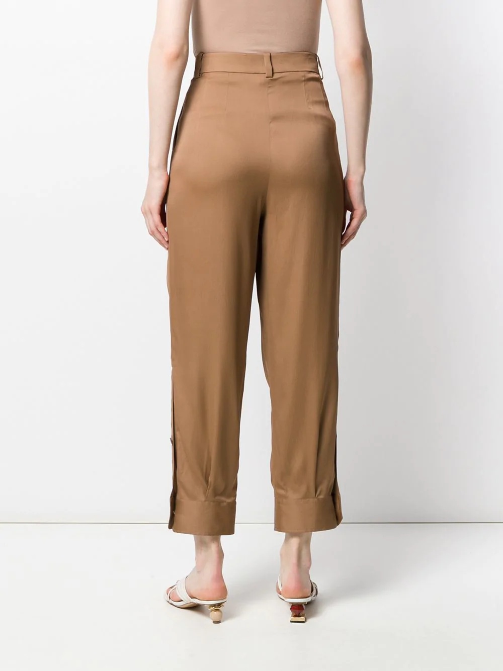 high-waisted cropped trousers - 4