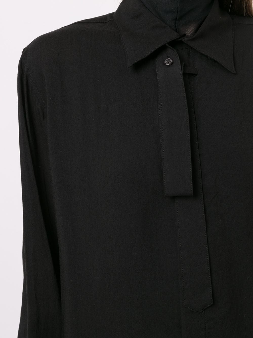 tie-neck longsleeved shirt - 5