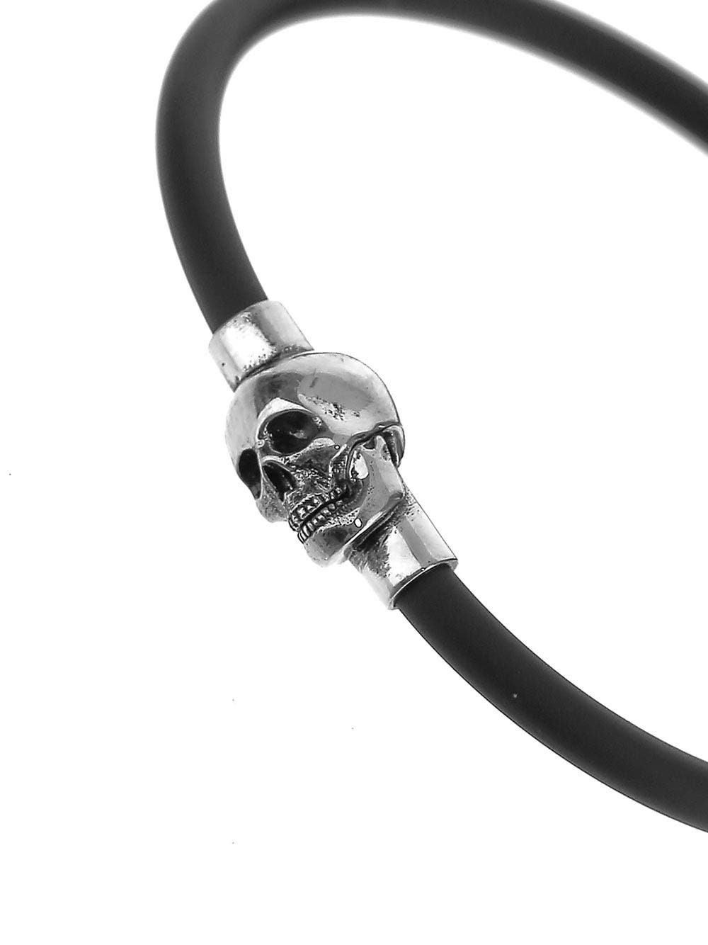 Alexander McQueen Rubber Cord Skull Bracelet | oluxury