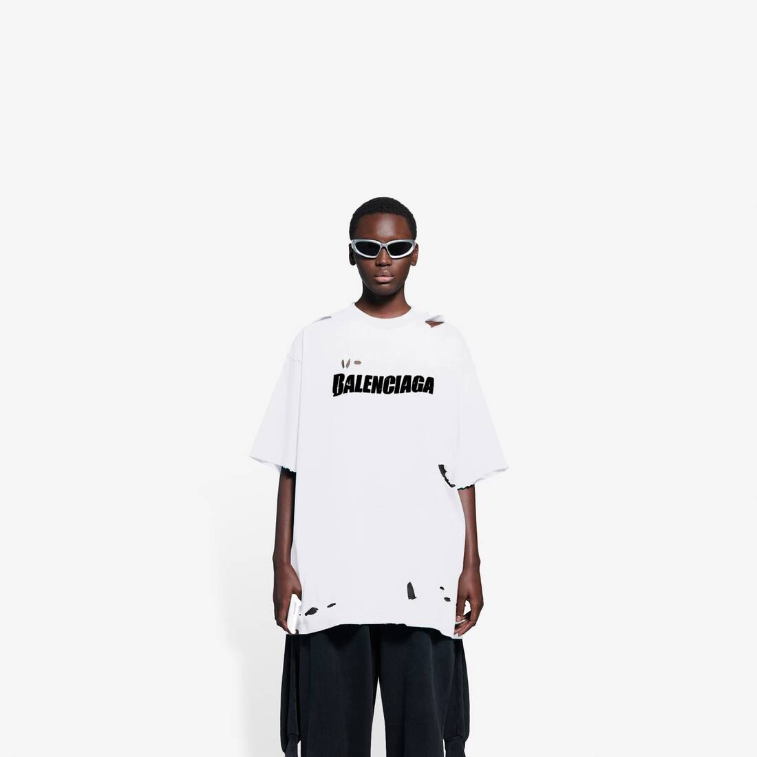 Destroyed T-shirt Boxy Fit in White - 3