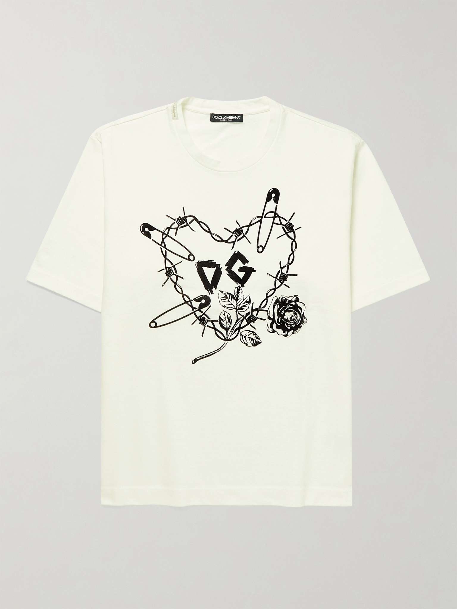 Logo-Flocked Cotton-Jersey T-Shirt - 1