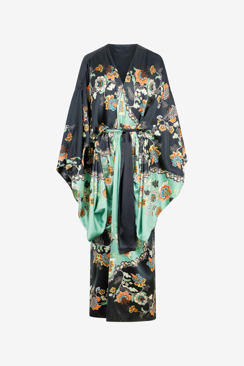 Silk Kimono With Kimono Print 1