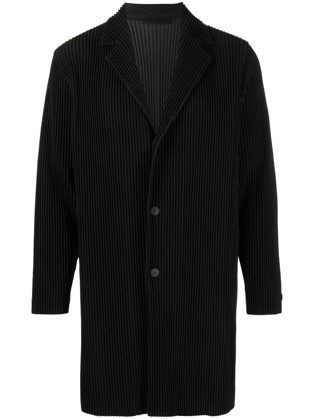 single-breasted plissé coat - 1