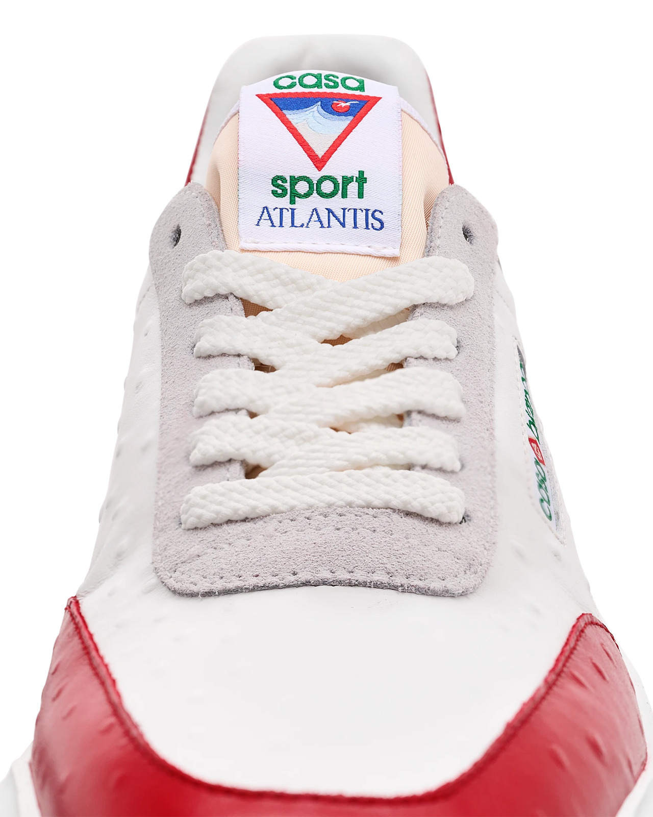 Mens Atlantis Red Ostrich Sneakers | Casablanca Paris - 14