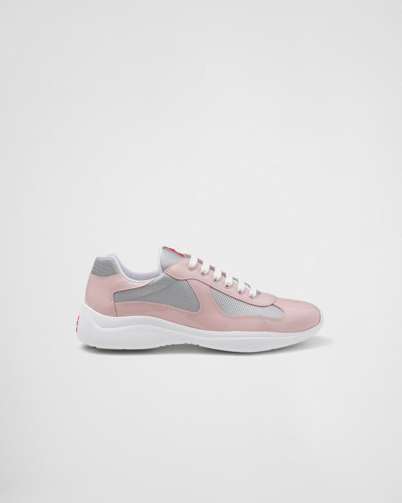 Prada Prada America's Cup patent leather and bike fabric sneakers outlook