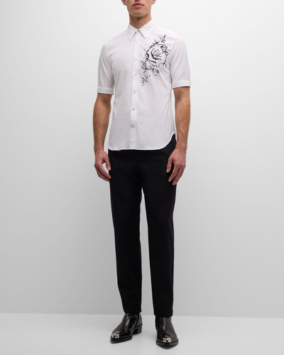 Alexander McQueen Men's Wax Floral-Print Dress Shirt outlook