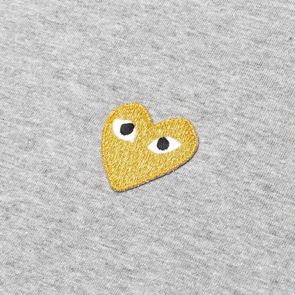 COMME DES GARCONS PLAY WOMEN'S GOLD HEART T-SHIRT - GREY - 4