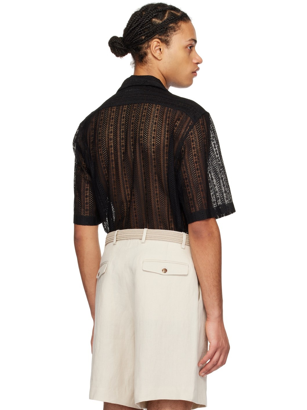 Black Semi-Sheer Shirt - 3