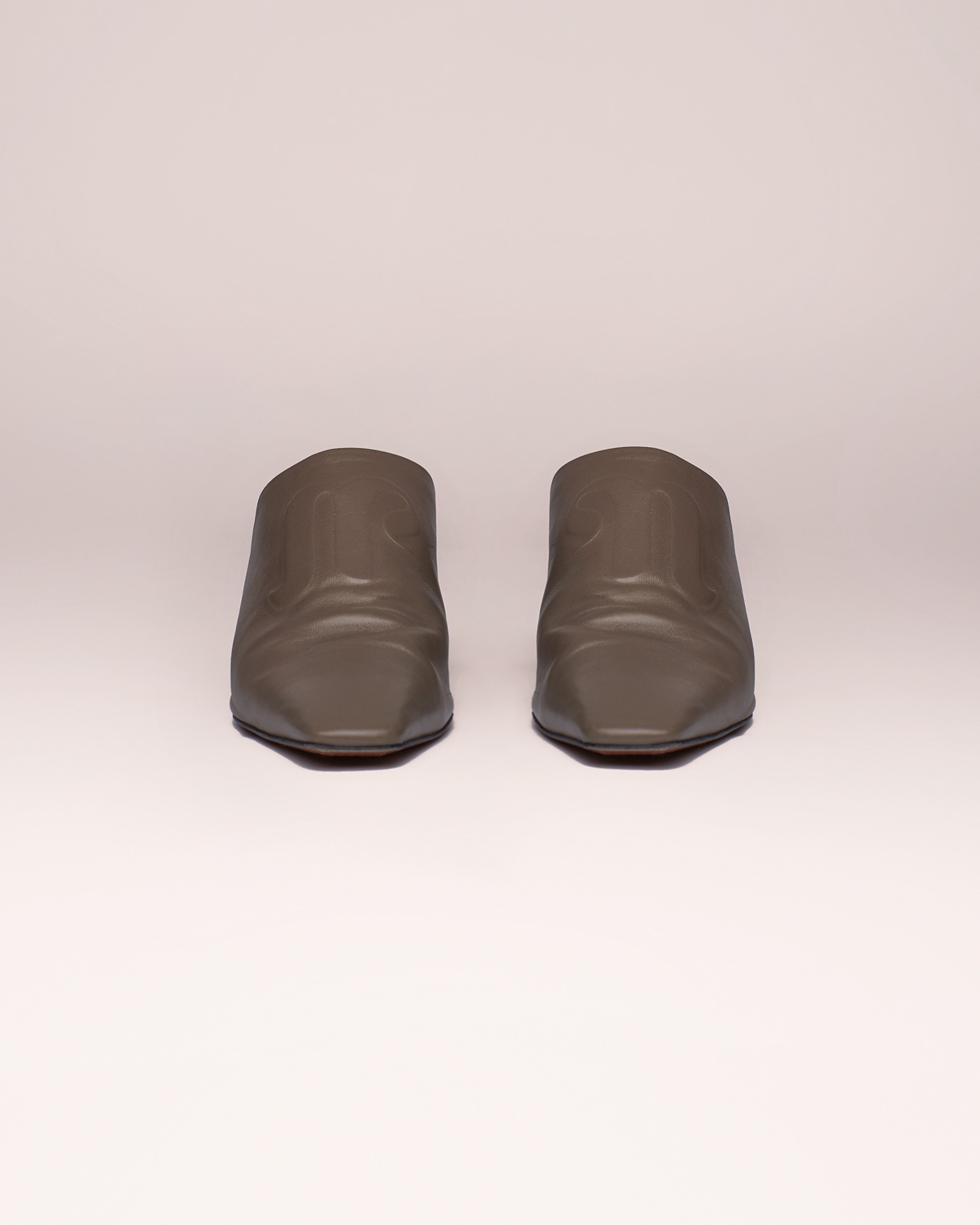 VILMA - Leather mules - Gray - 2