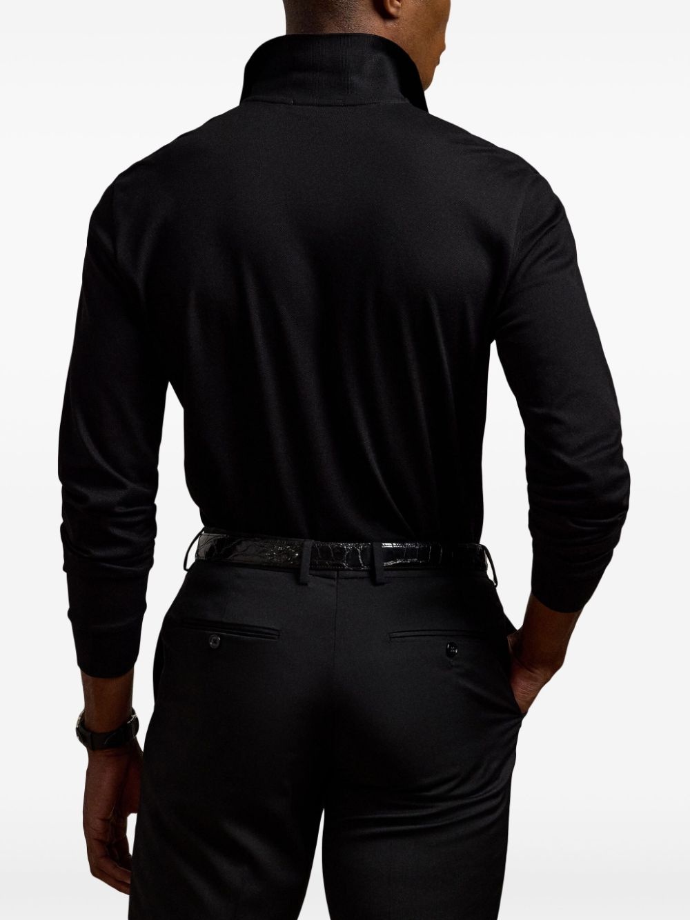 logo-embroidered cotton polo shirt - 4