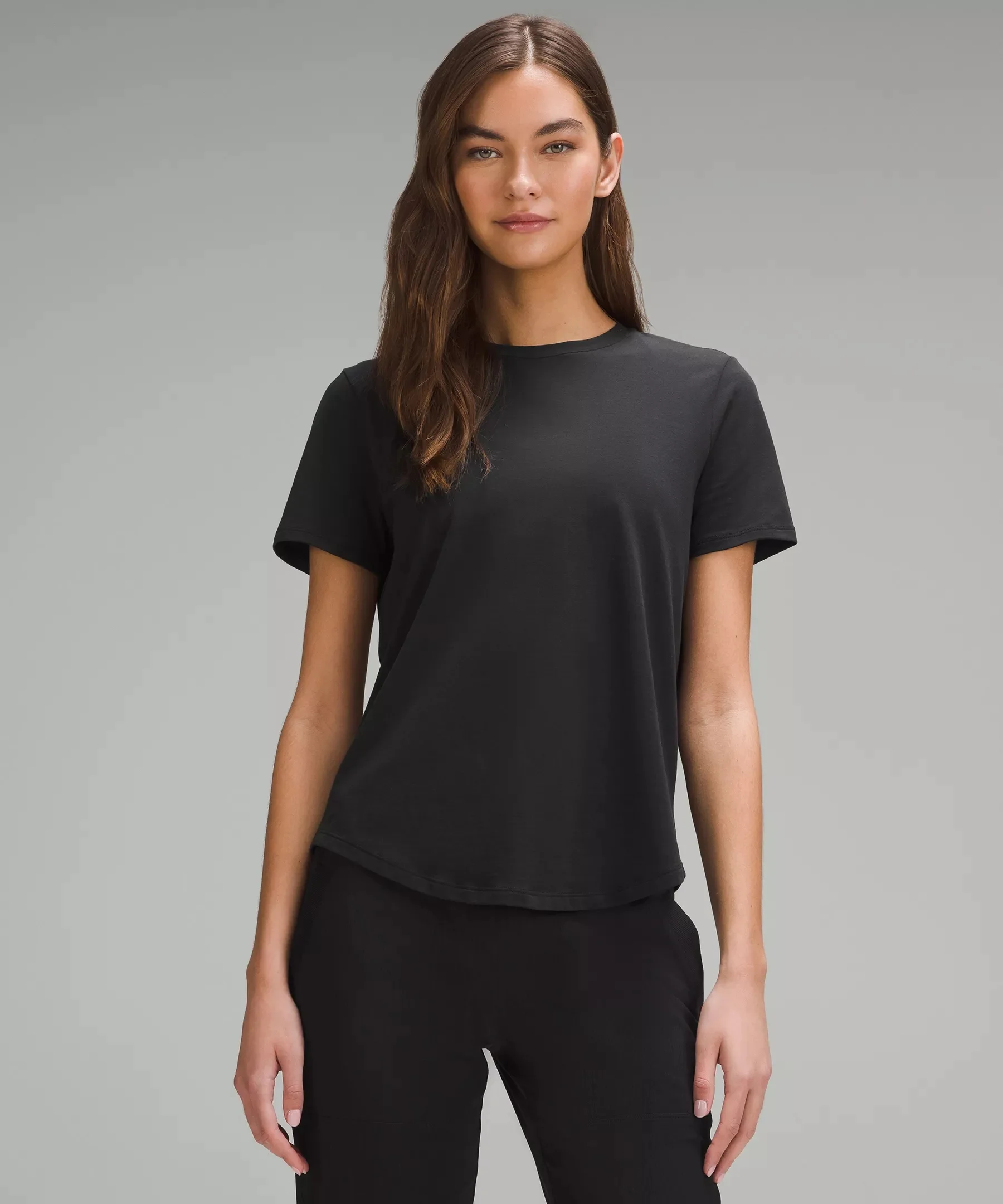 Love Curved-Hem Crewneck T-Shirt - 1