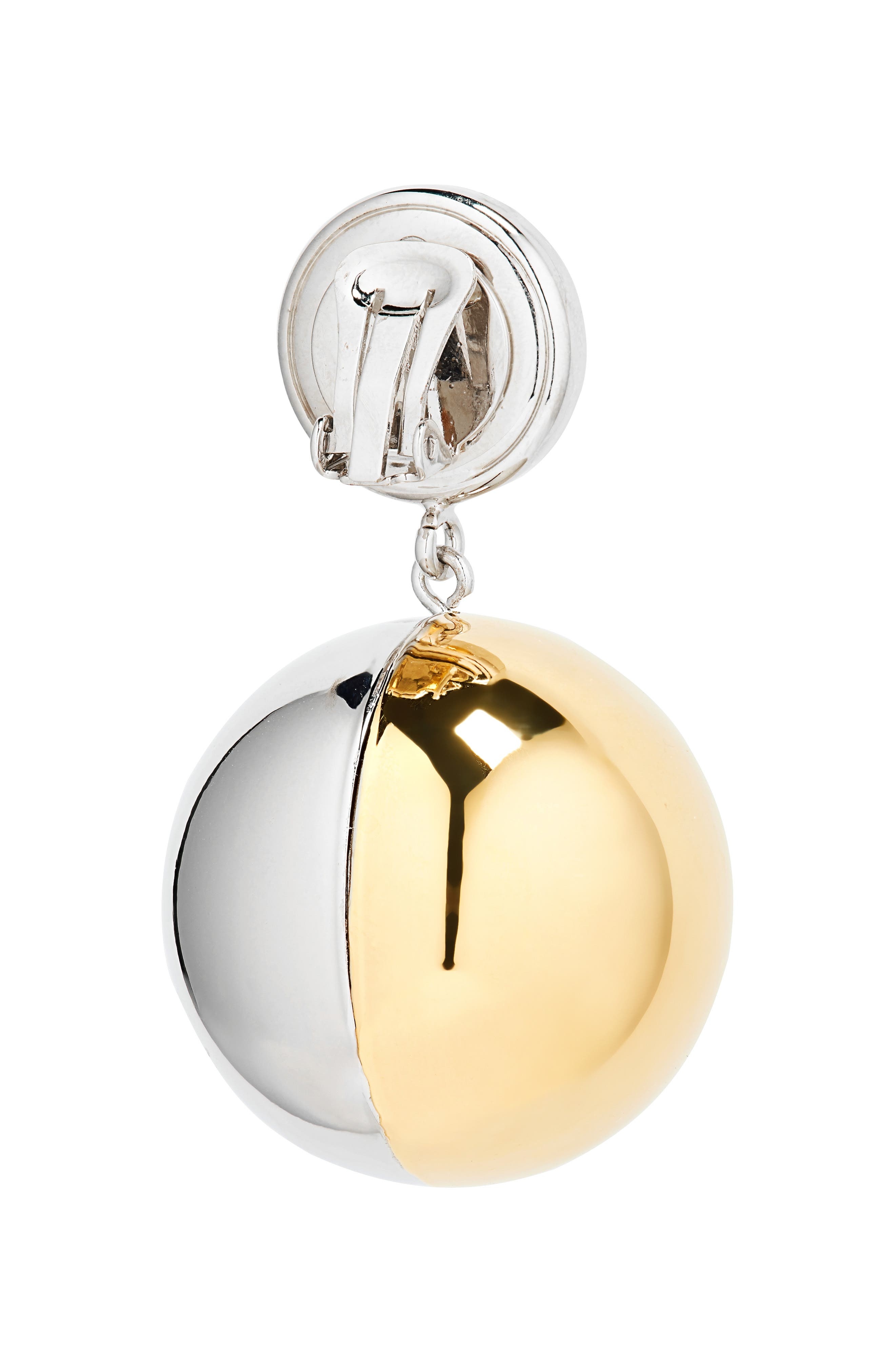 Rabanne Two-Tone Ball Clip-On Earrings in Gold /Transparent at Nordstrom - 3