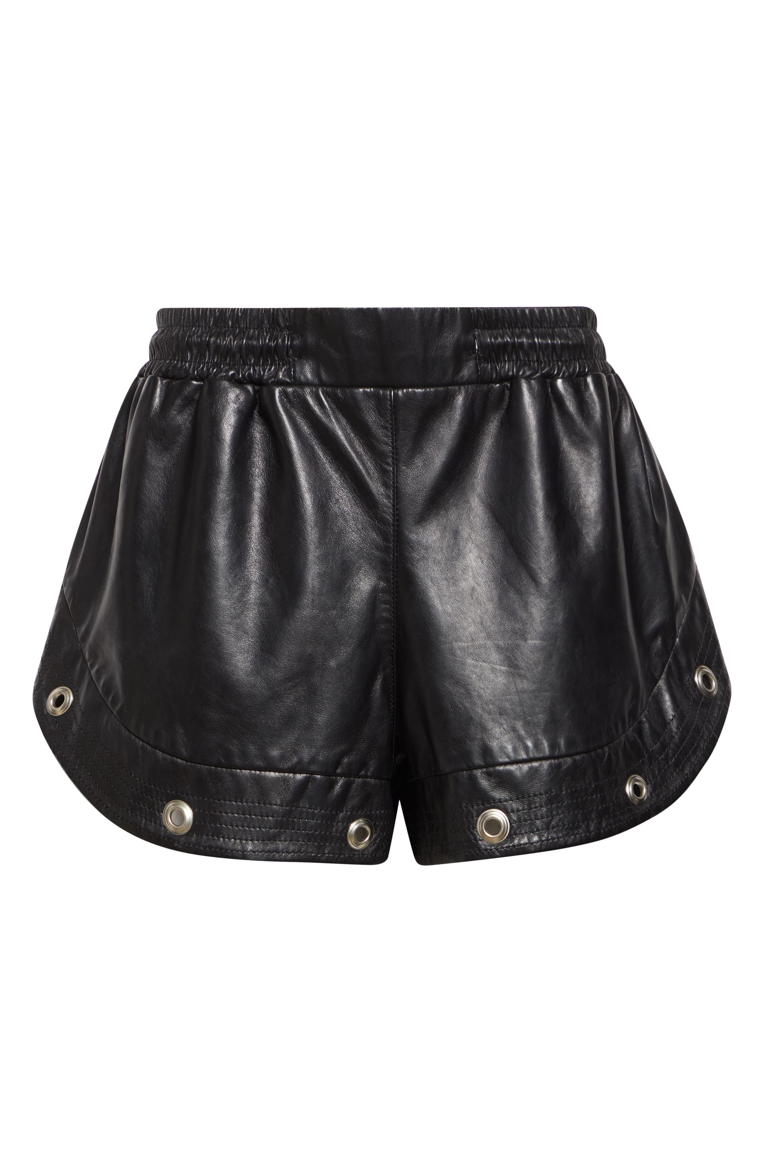 R13 Grommet Detail Leather Gym Shorts in Black at Nordstrom - 6
