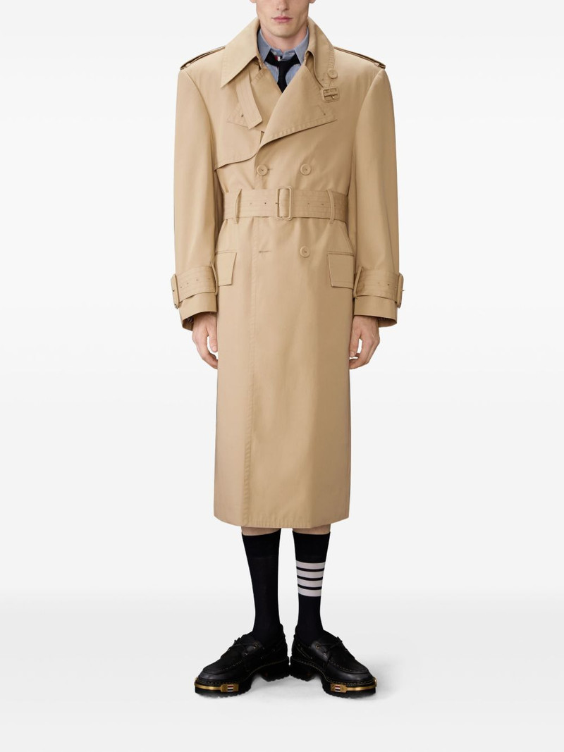 Thom Browne belted cotton trench coat outlook