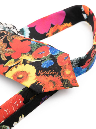 Moschino floral-print silk tie outlook