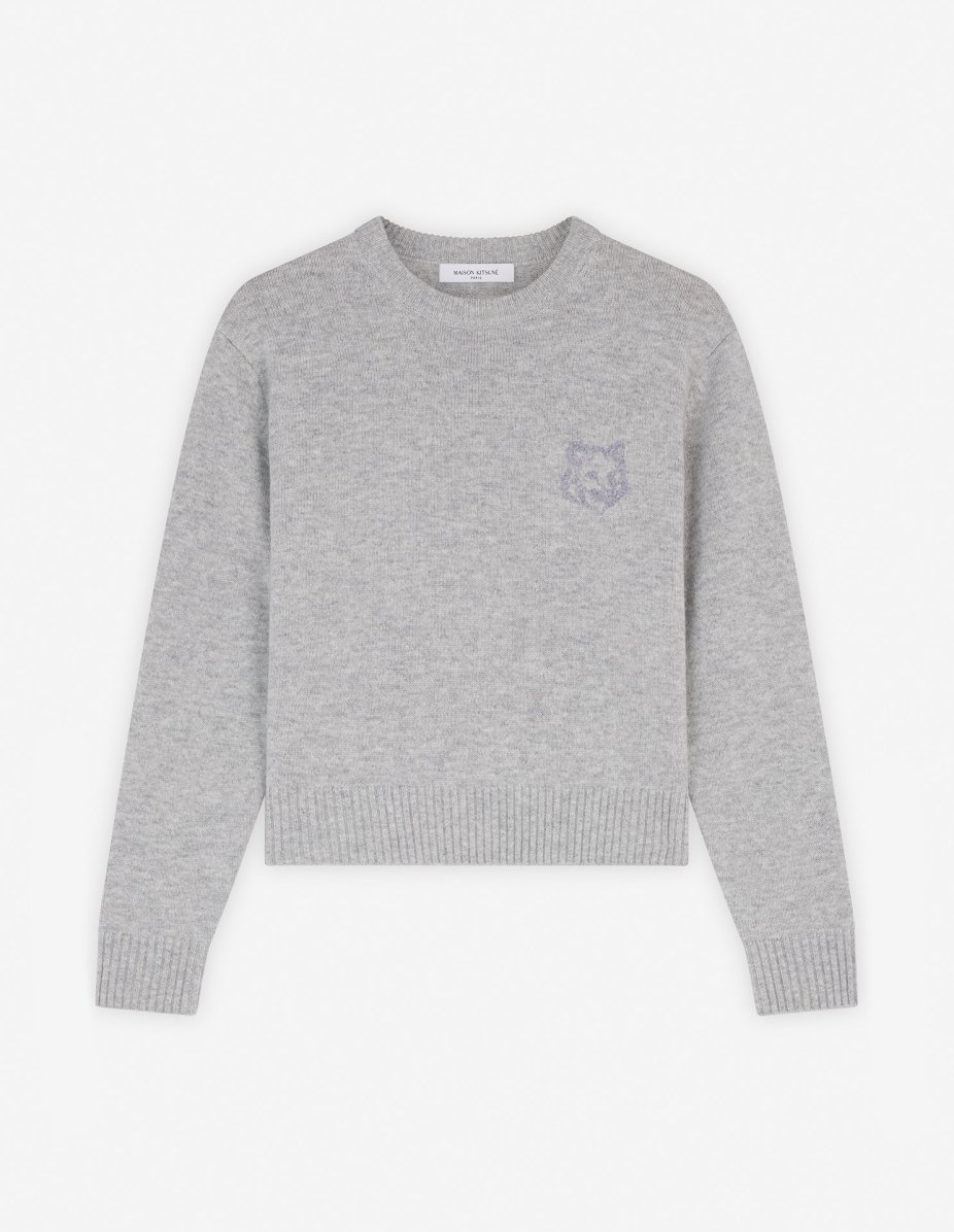 BOLD FOX HEAD EMBROIDERED CROPPED JUMPER - 1