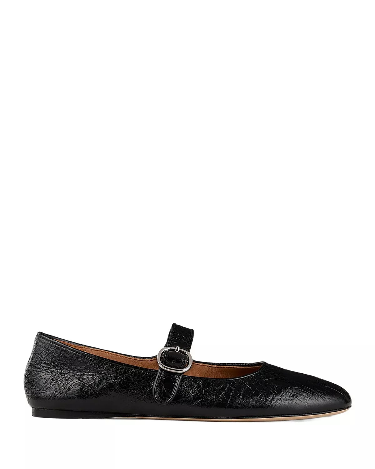 Women's Shiny Leather Ballet Flats - 1